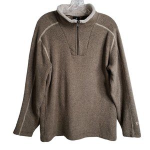 Kuhl Europa 1/4 Zip Fleece Sweater Brown Pull Over Casual Mens Top Size Medium
